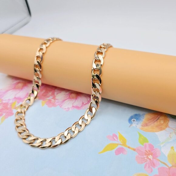 Rose Gold Cuban Link Chain Necklace for Men & Women, 23.6 Inch Length, XPNL0076 - Picture 3 of 12